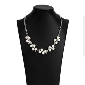 Love Story White Pearl Cluster Necklace